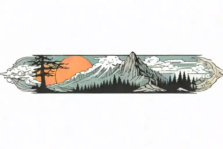mountain tattoo design idea