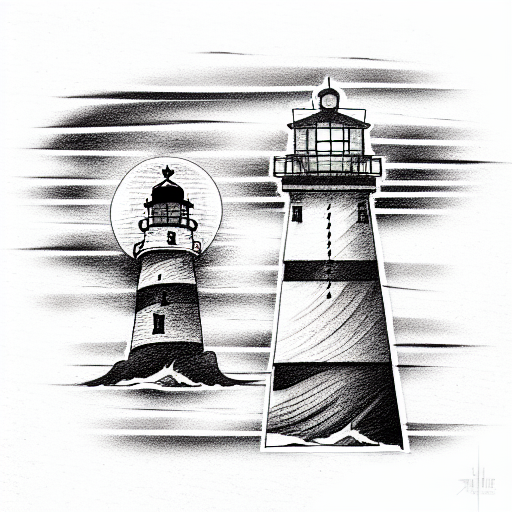 Dotwork Lighthouse Tattoo  Tattooed Now 