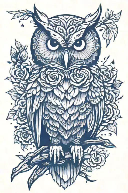 owl tattoo design idea