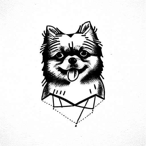Pomeranian tattoo design idea