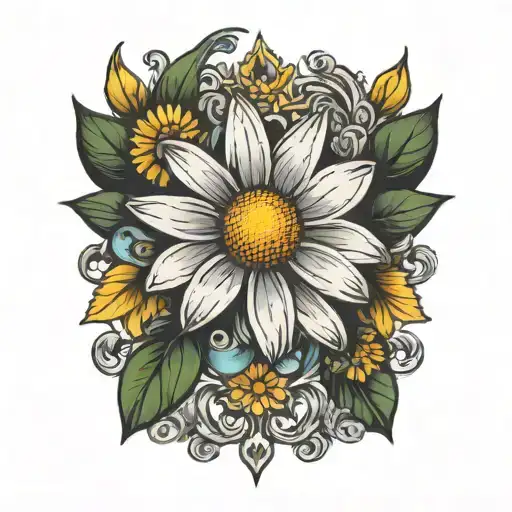 daisy tattoo design idea