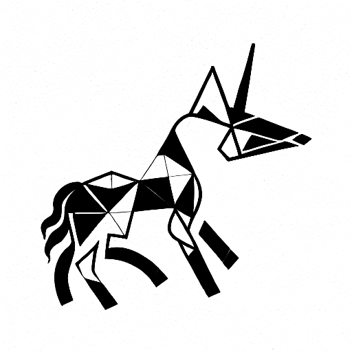Geometric Unicorn tattoo design idea
