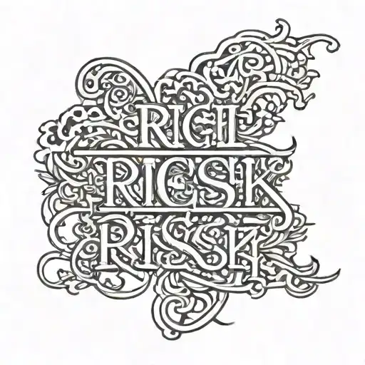 Text "Rich Risk" tattoo design idea