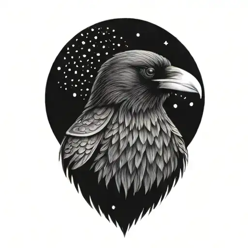 raven tattoo design idea
