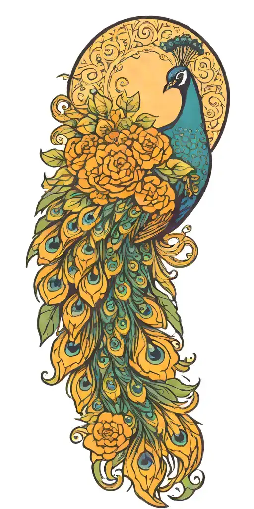 Peacock tattoo design idea