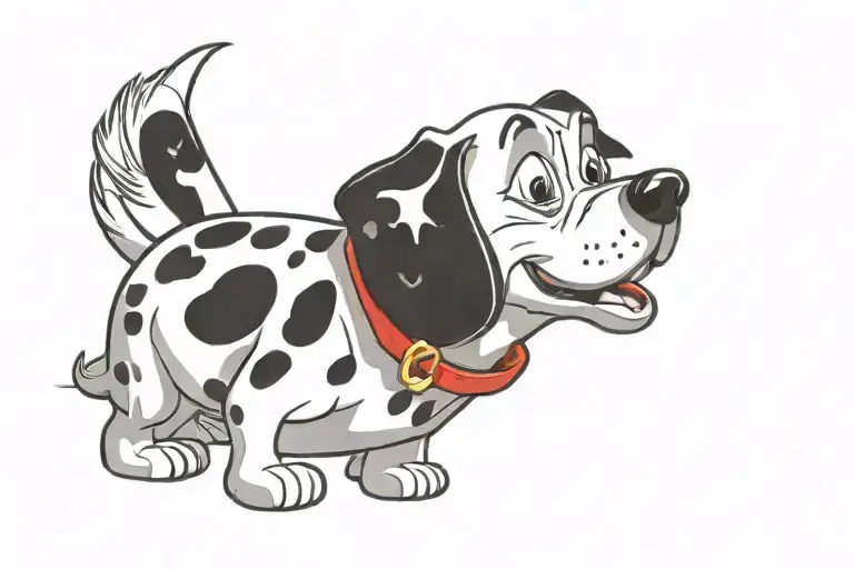 101 dalmatians cartoon tattoo design idea