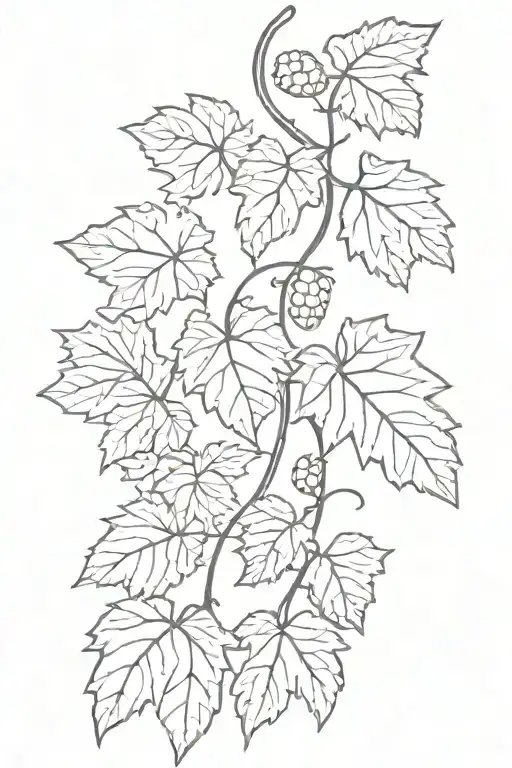 grape vine tattoo design idea