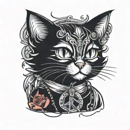 cat tattoo design idea