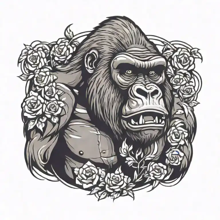 gorilla tattoo design idea