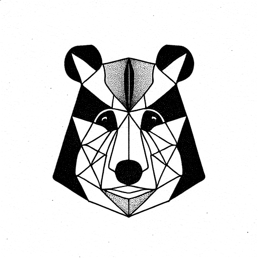 Geometric Bear tattoo design idea