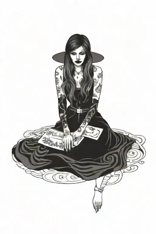 witchy tattoo design idea