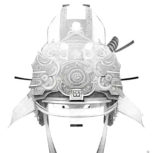 Samurai, Sakura, Kimono, Mask tattoo design idea