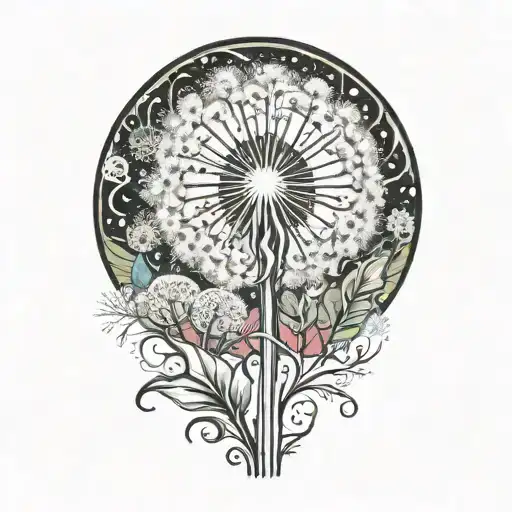 dandelion tattoo design idea