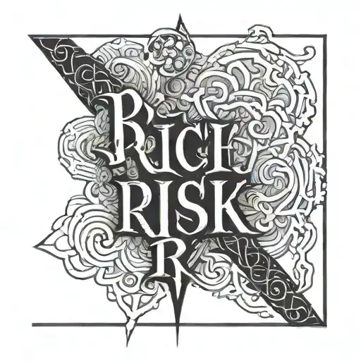 Text "Rich Risk" tattoo design idea