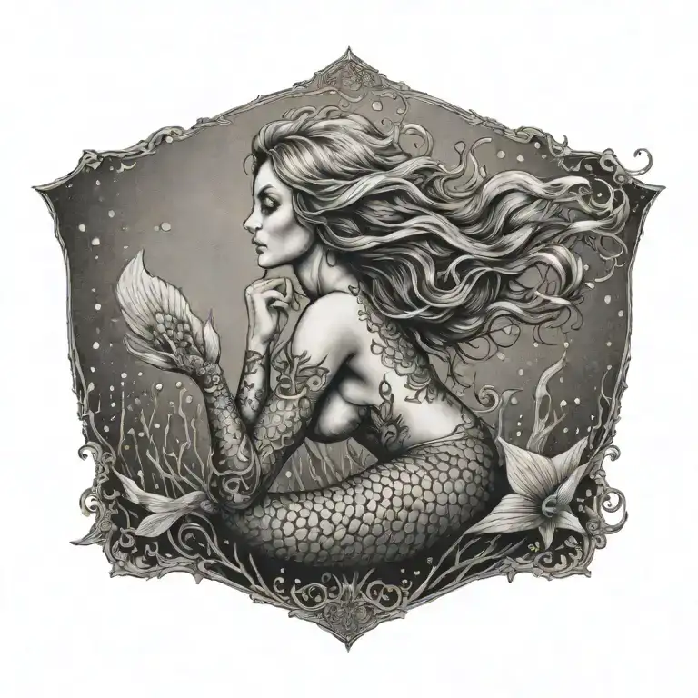 mermaid tattoo design idea