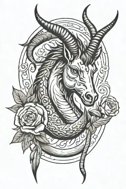 capricorn tattoo design idea
