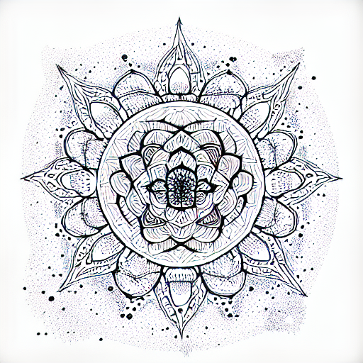 Cresent Moon with Stars, Lotus Flower, Mandala tattoo design idea