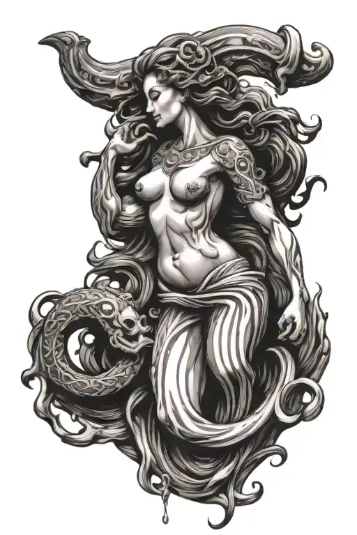 aquarius tattoo design idea