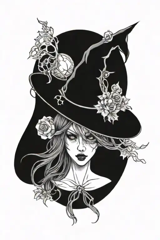 witch tattoo design idea