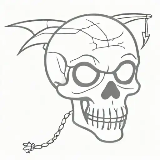 Funny skull flash tattoo design idea