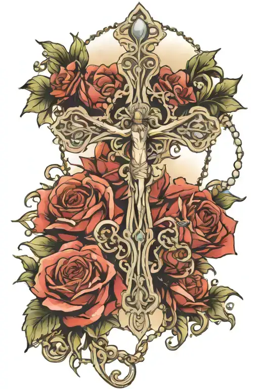 rosary tattoo design idea