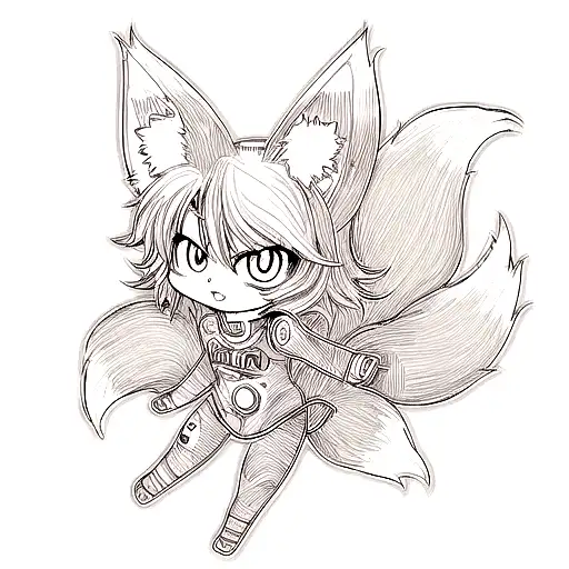 anime fox girl drawing