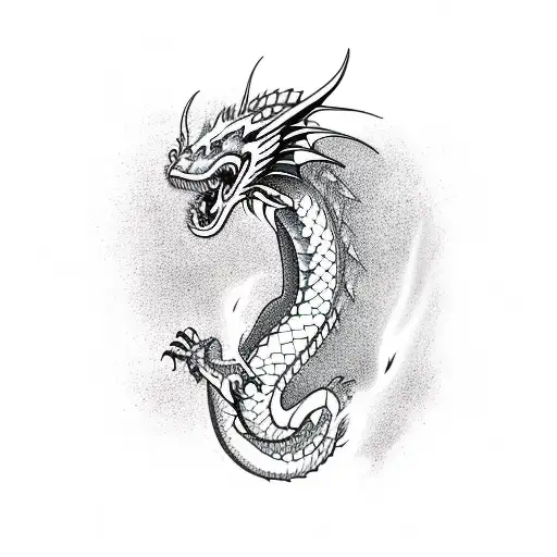 New School Dragon Tattoo Idea  BlackInk AI