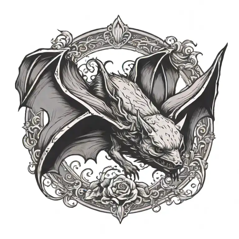 bat tattoo design idea