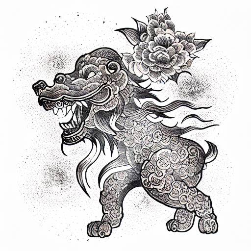 Foo Dog tattoo design idea