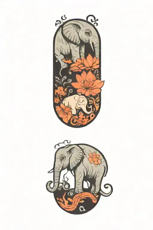 elephant tattoo design idea