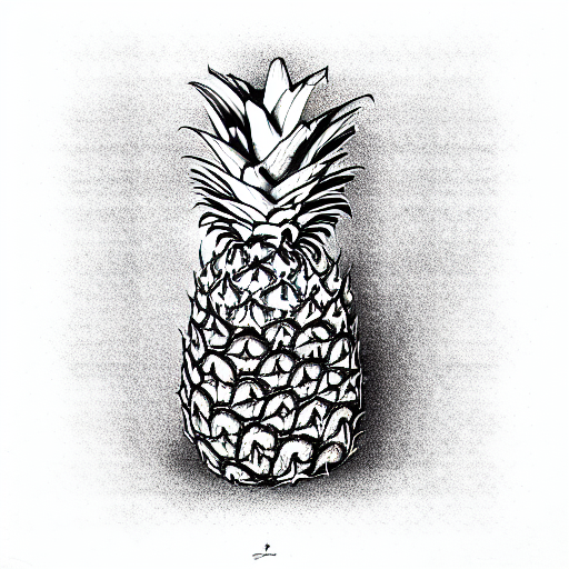 Black and Grey "Pineapple" Tattoo Idea - BlackInk AI