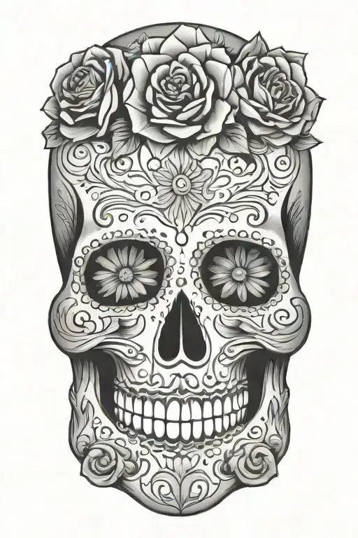 sugar-skull tattoo design idea