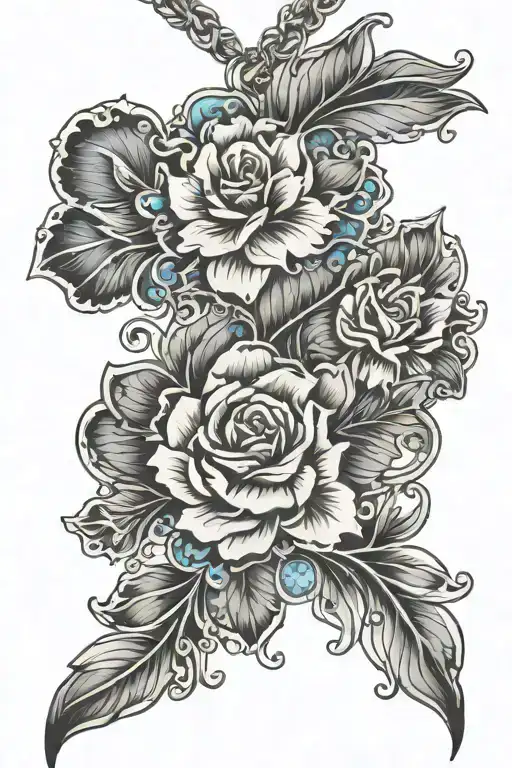 necklace tattoo design idea