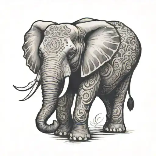 elephant tattoo design idea