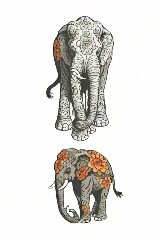 elephant tattoo design idea