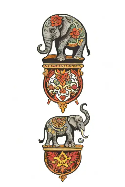 elephant tattoo design idea