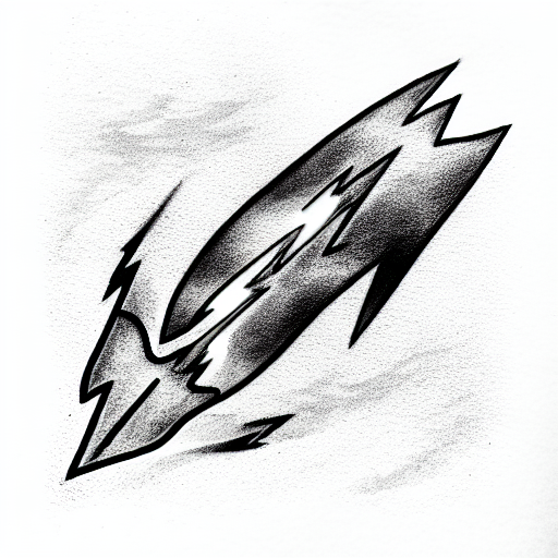 Black and Grey "Lightning Bolt" Tattoo Idea BlackInk AI