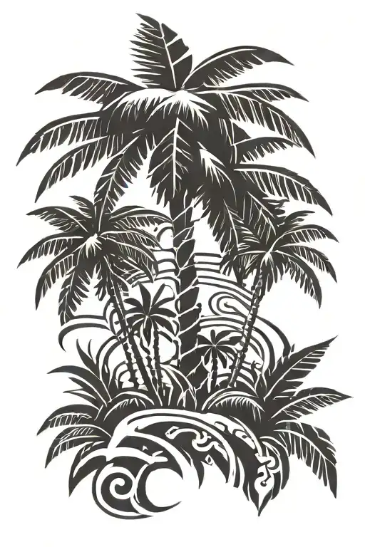 palm tree tattoo design idea