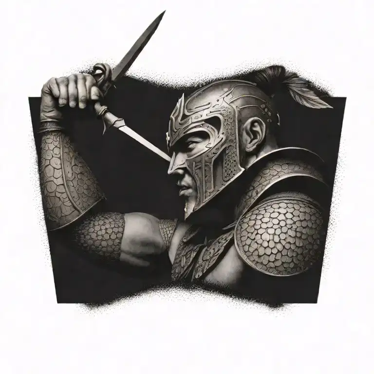 warrior tattoo design idea