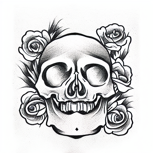 Japanese Skull And Roses Tattoo Idea  BlackInk