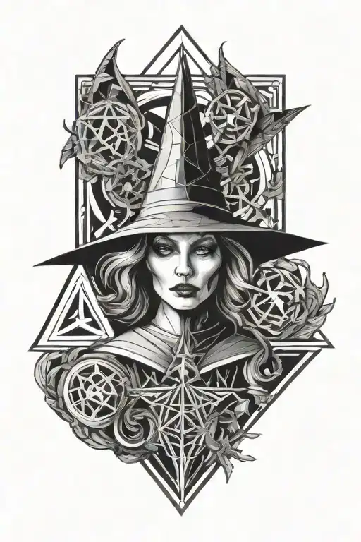 witch tattoo design idea