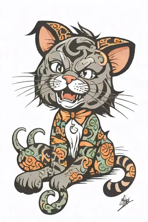 cat tattoo design idea