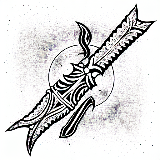 Tribal "Dagger" Tattoo Idea - BlackInk AI
