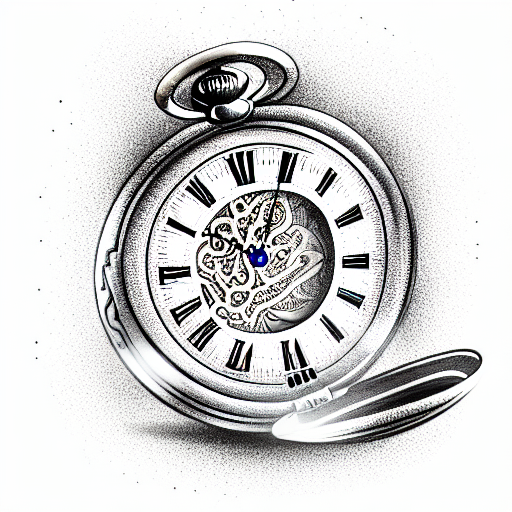Tattoo Design Clock Pocket Watch Art Bespoke  Etsy India