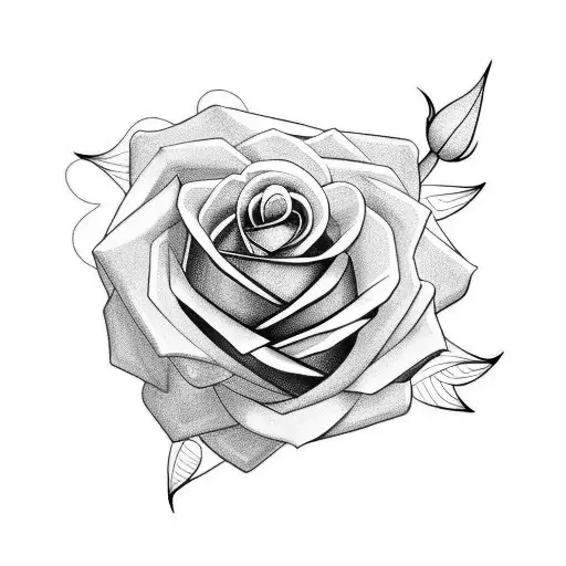 Geometric triangle with rose tattoo / triangle tattoo with flower by boo  litjes | Geometric rose tattoo, Triangle tattoos, Geometric tattoo design