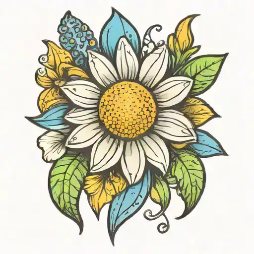 daisy tattoo design idea
