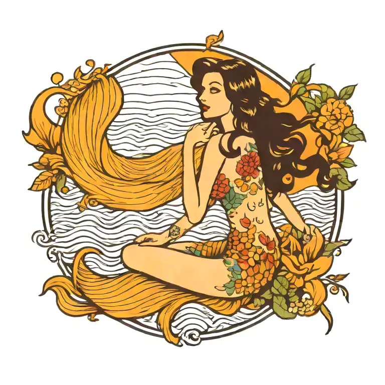 mermaid tattoo design idea
