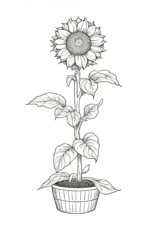 sunflower tattoo design idea