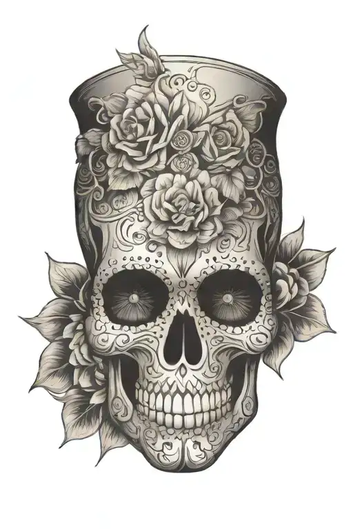 sugar-skull tattoo design idea