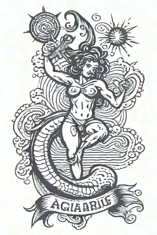 aquarius tattoo design idea